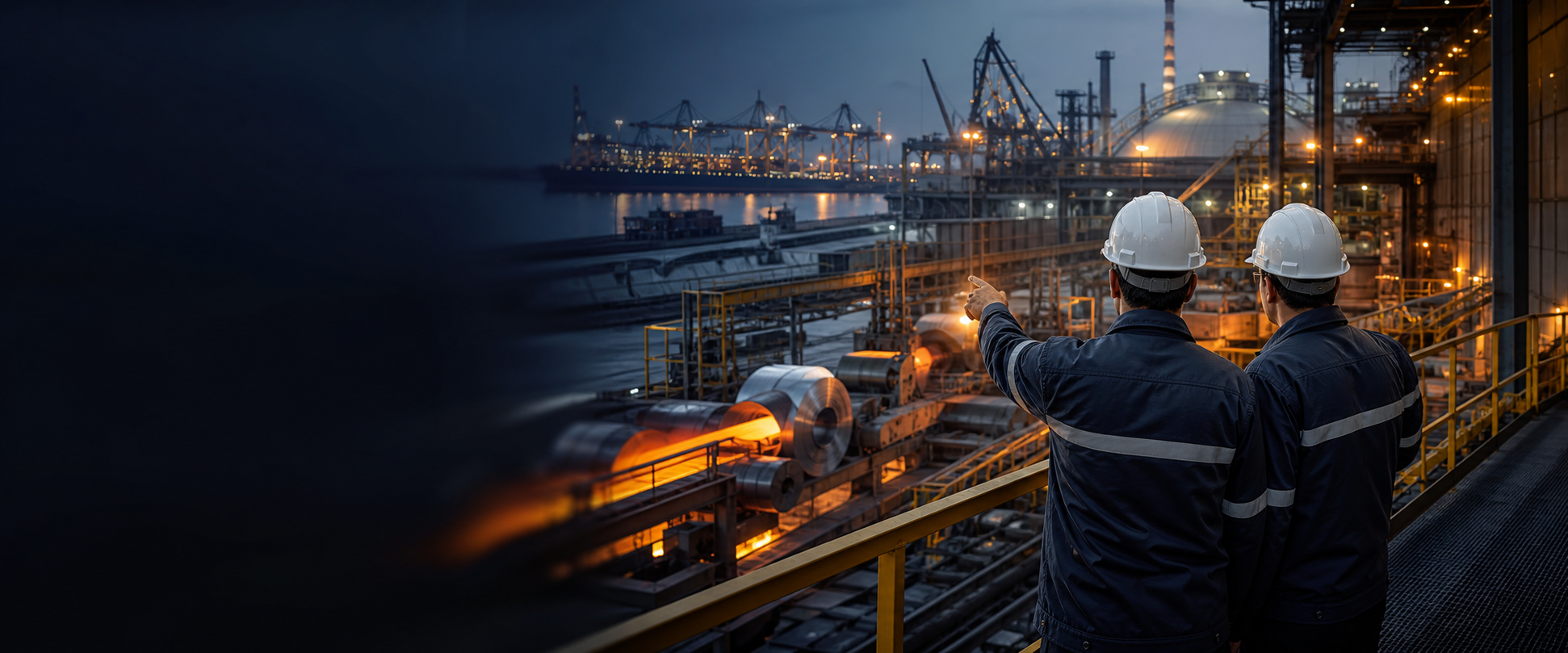Modern steel manufacturing and logistics operation in the Gulf region